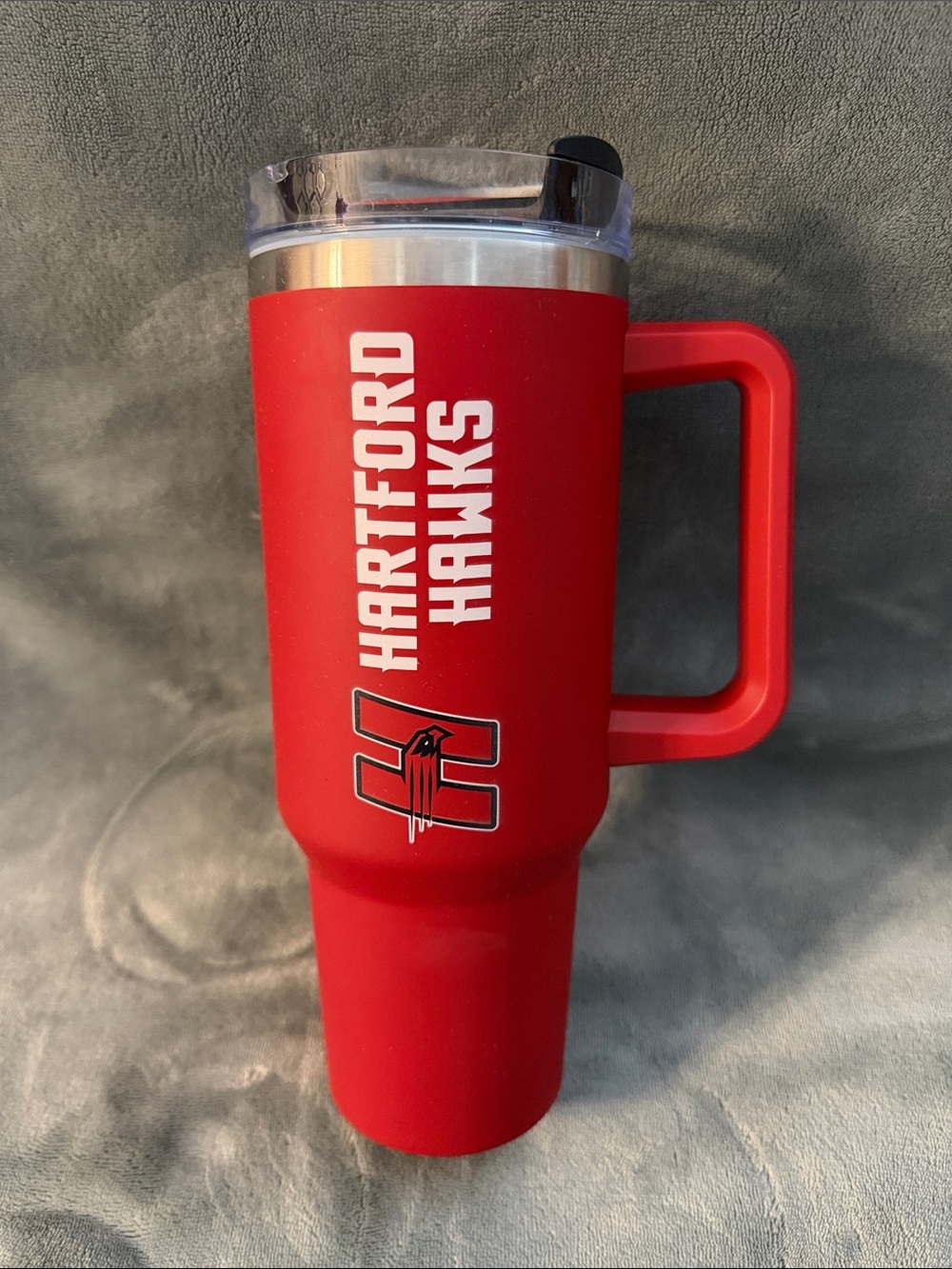 University of Hartford Hawks Insulated Red Travel Tumbler with Handle 40oz